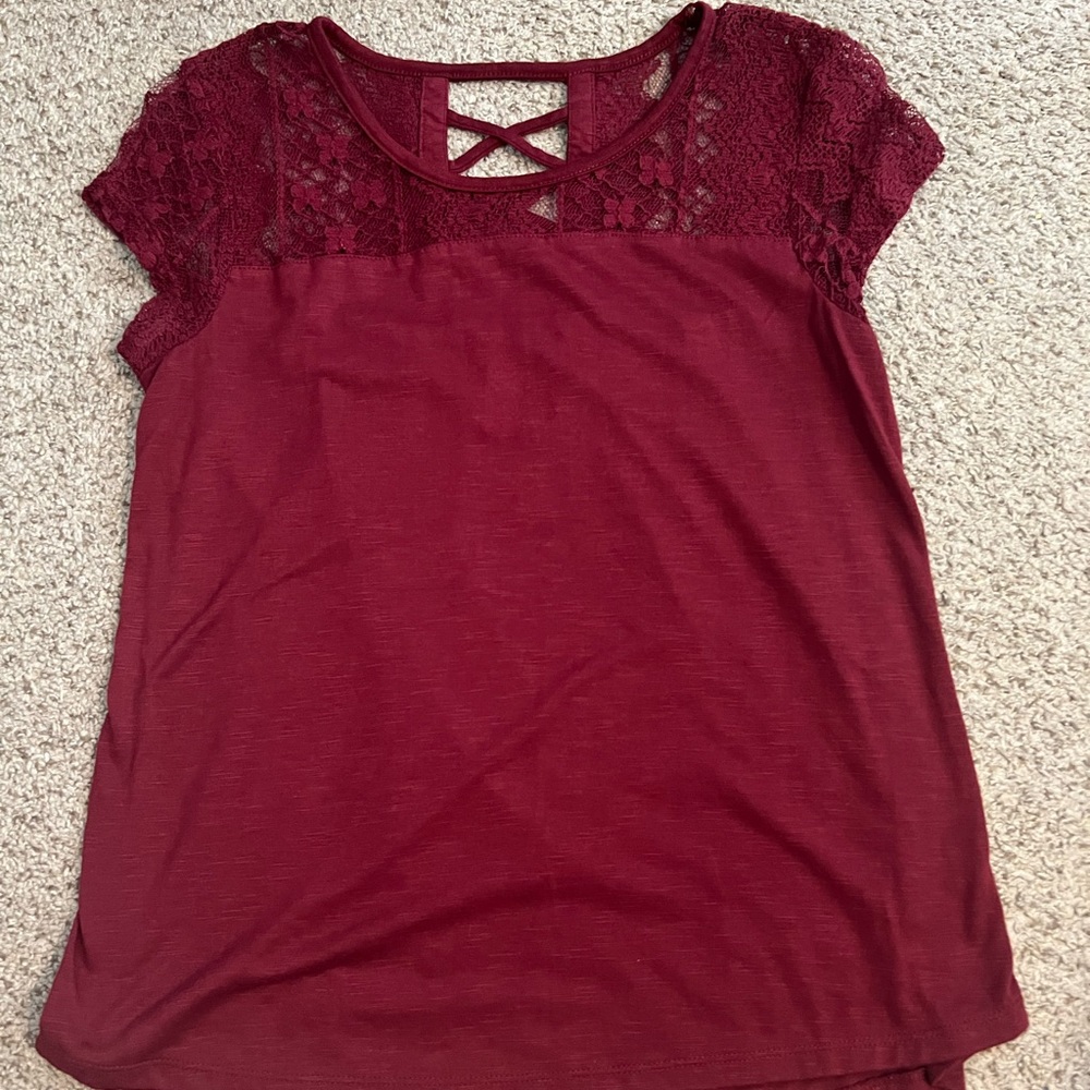 Short sleeve cross back top